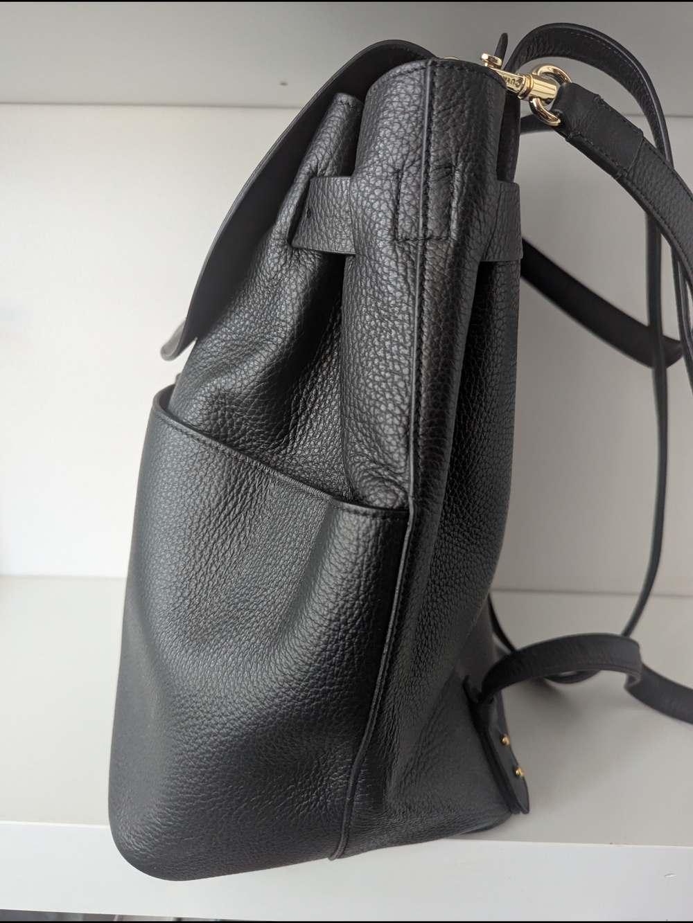 Cuyana 13" Black Pebbled Leather Backpack - Picture 2 of 6